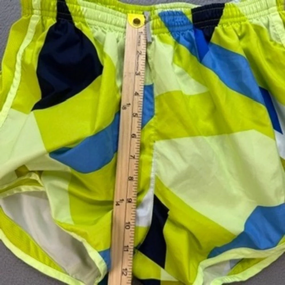 Nike Running Shorts Tempo Dri-FIT Medium Neon Yellow Blue Geometric Performance